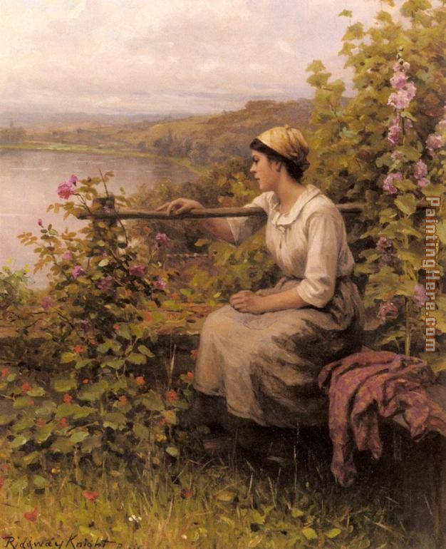 Resting In The Garden painting - Daniel Ridgway Knight Resting In The Garden art painting